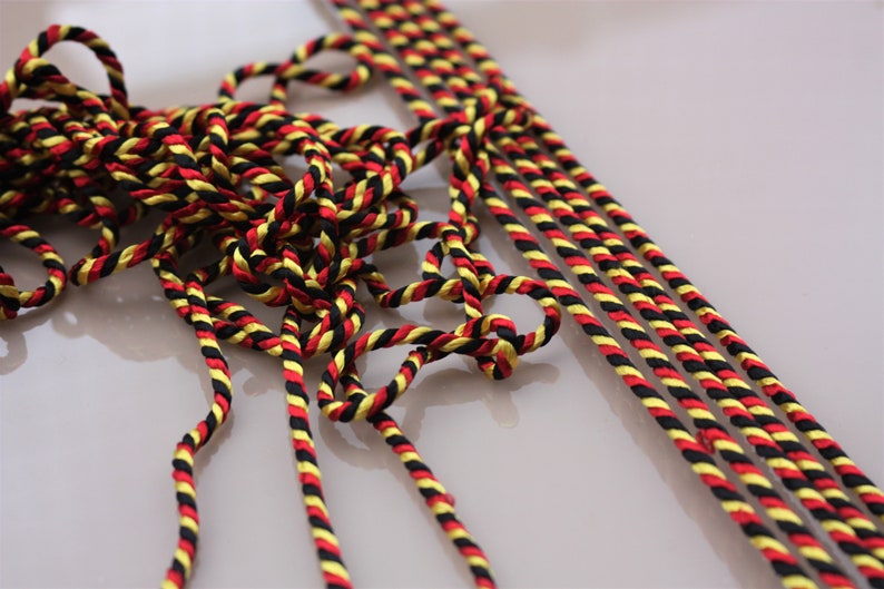 medieval uniform cord artificial silk colorful Cord black-red-gold costume
