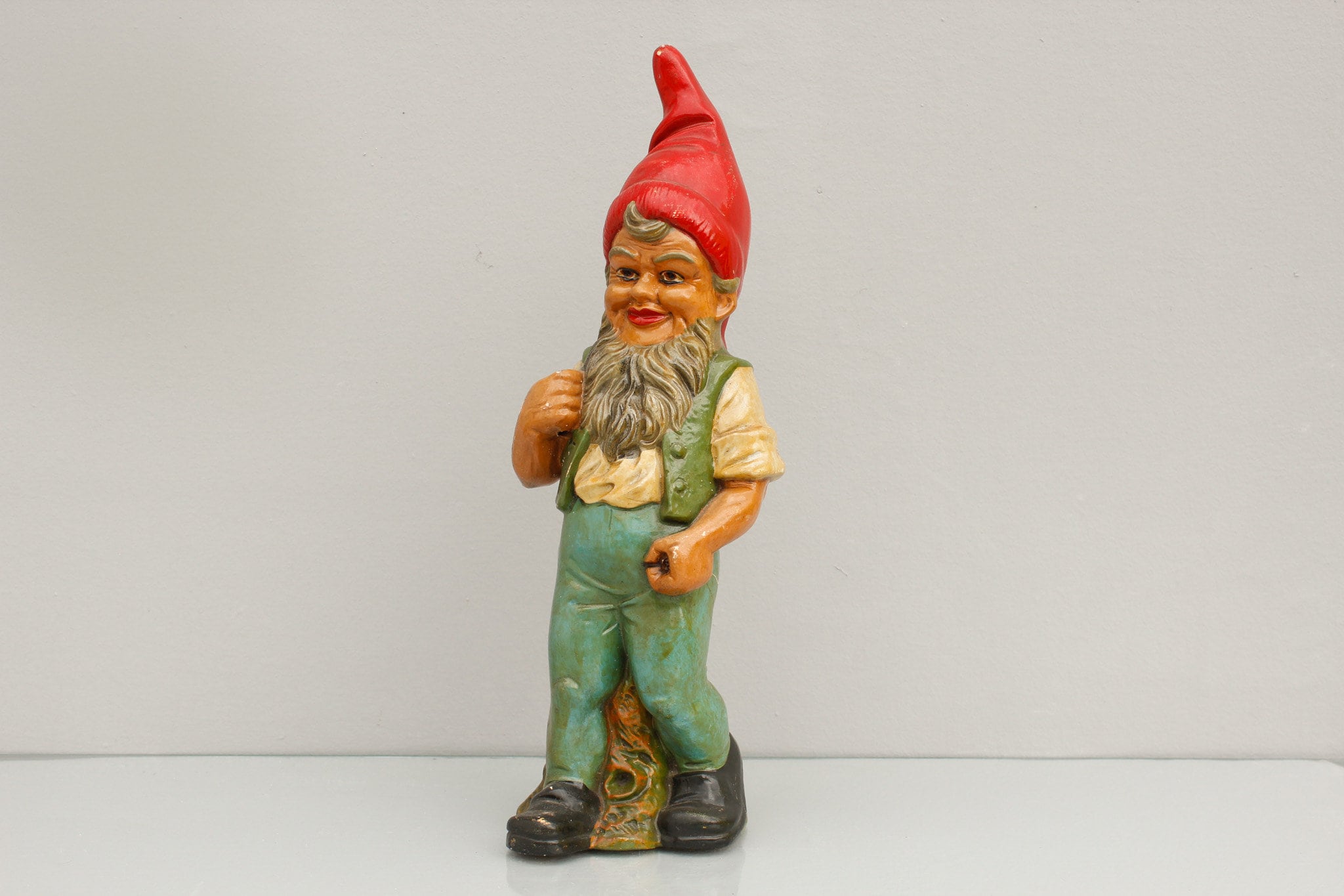 Gnomes on wooden shoes 'What a Beautiful Day' Gnome figurine after