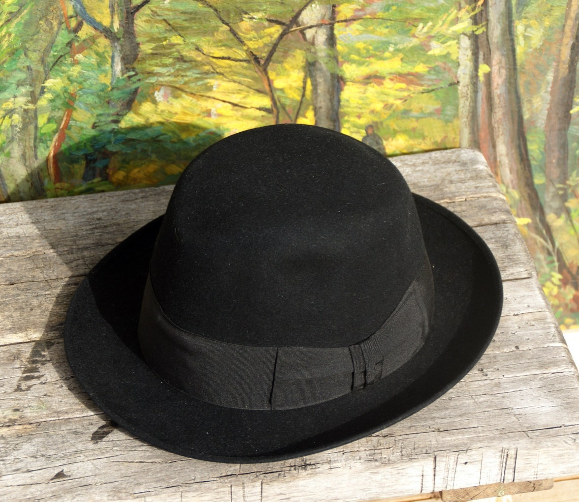 MAYSER Hat Vintage Bogart Hat Fedora Black Hat5253 Felt - Etsy