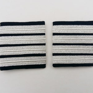 military slide loops, silver tresses, silver, uniform, rank image 2