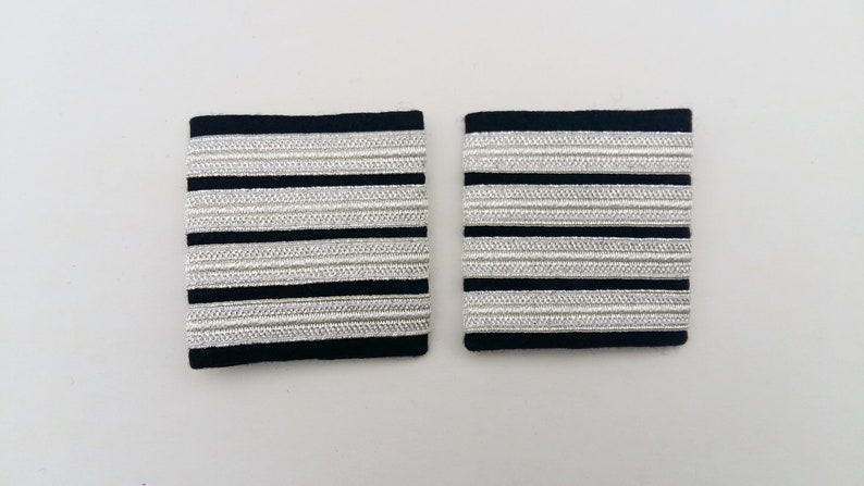 militärische Aufschiebeschlaufen, Silbertressen, Silber, Uniform, Dienstgrad Bild 2