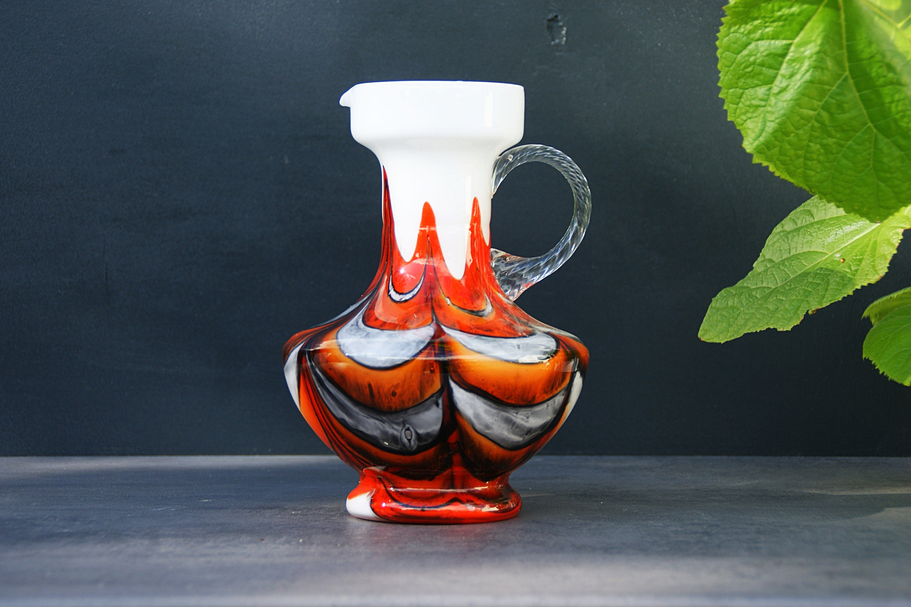 Italienisches Glas / Vase Mid Century Italy Vase Krug Etsy