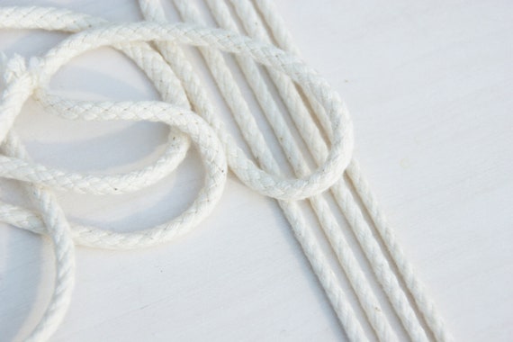 Natural White Cotton Cord Thick 5 Mm, White Cord, Drawstring, Cord 