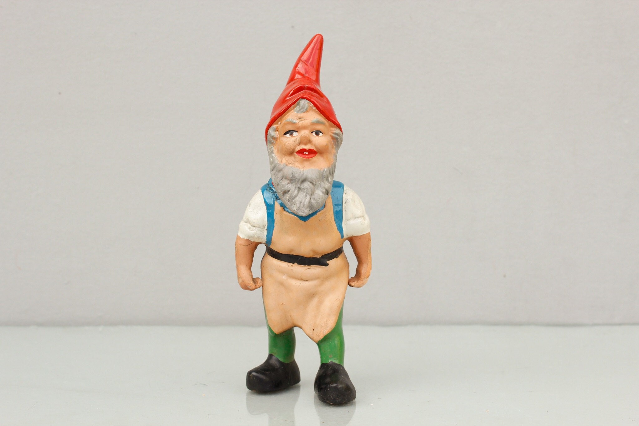 Antique Heissner gnome / garden gnome 1920/30, art ceramics, collector's item, gnome without wheelbarrow, pre-war