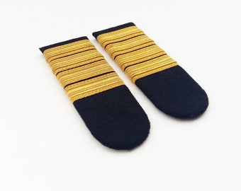 Navy Pair Schouderstukken, Schouderkleppen, Rang, Gouden Dijen, Kapitein