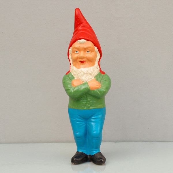 large Thuringian garden gnome, ceramic figure 44 cm, vintage garden gnome, decoration, figure, 80s