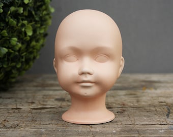 Doll's head 13 cm antique / vintage biscuit porcelain, dolls head, doll parts, head, vintage