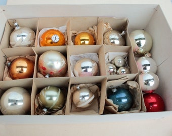 Old Christmas balls bundle, antique Christmas decorations, vintage tree decorations