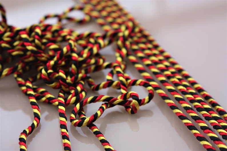 medieval uniform cord artificial silk colorful Cord black-red-gold costume