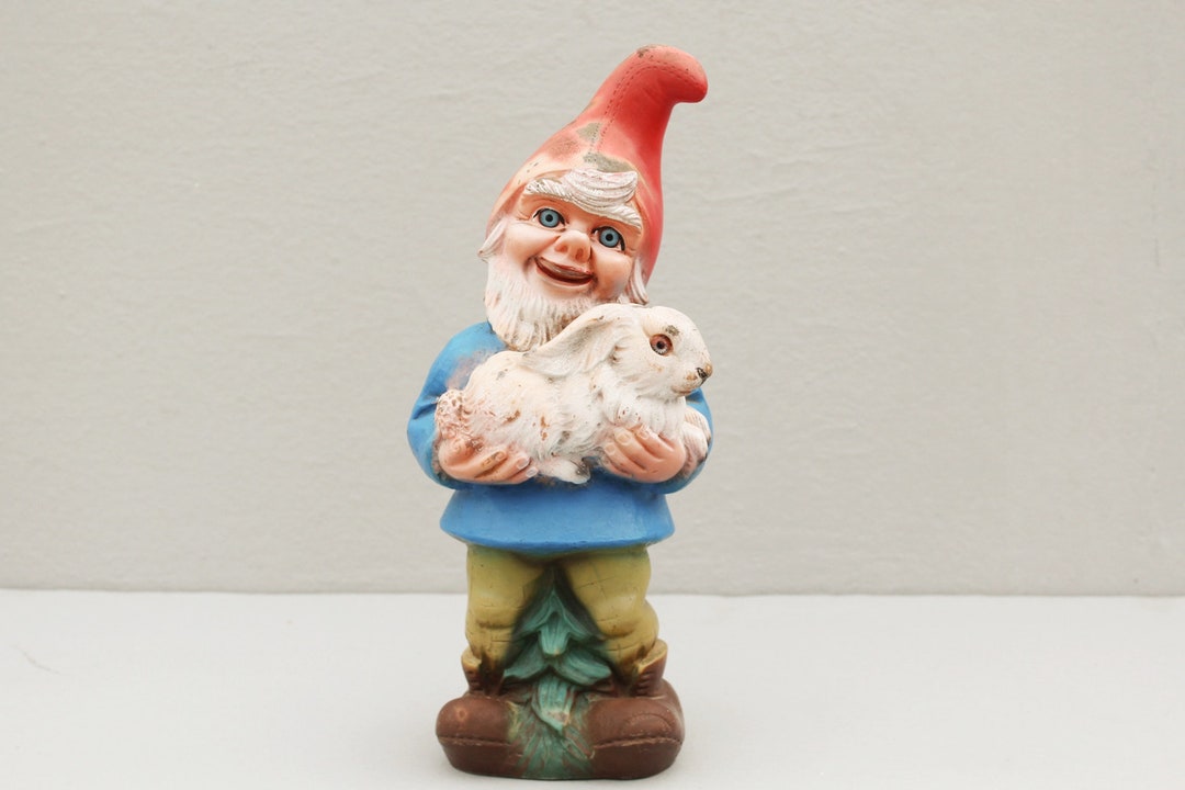 Dwarf With Rabbit / Rabbit Vintage Zeho Garden Gnome Gnomes - Etsy