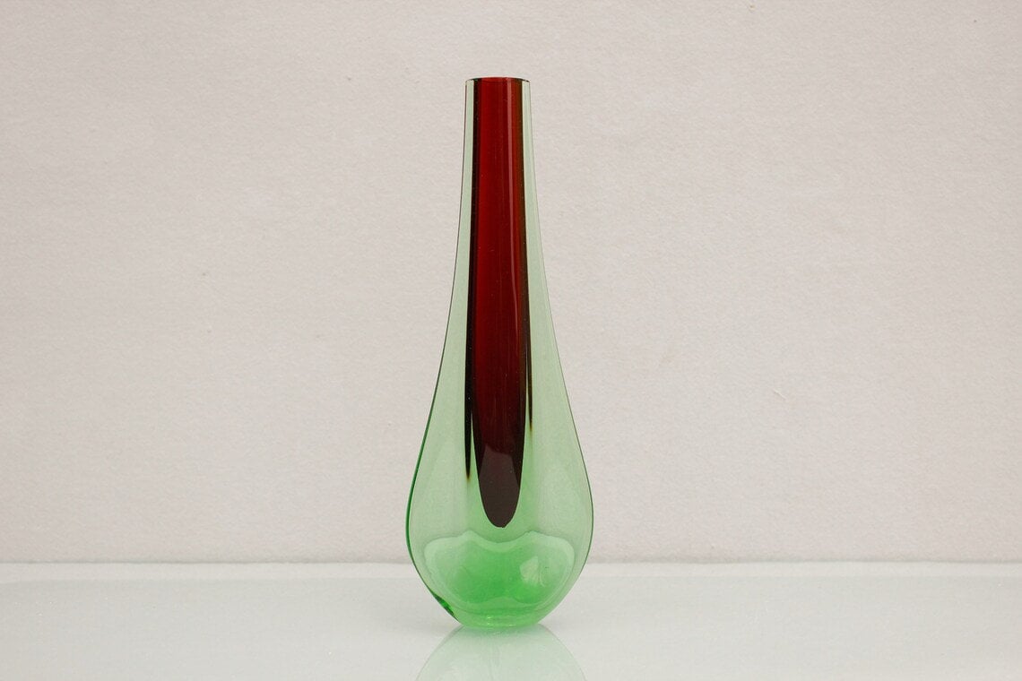 ミッドセンチュリー　ヴィンテージムラーノガラス　花瓶　オブジェ ミッドセンチュリー ヴィンテージムラーノガラス 花瓶 オブジェ