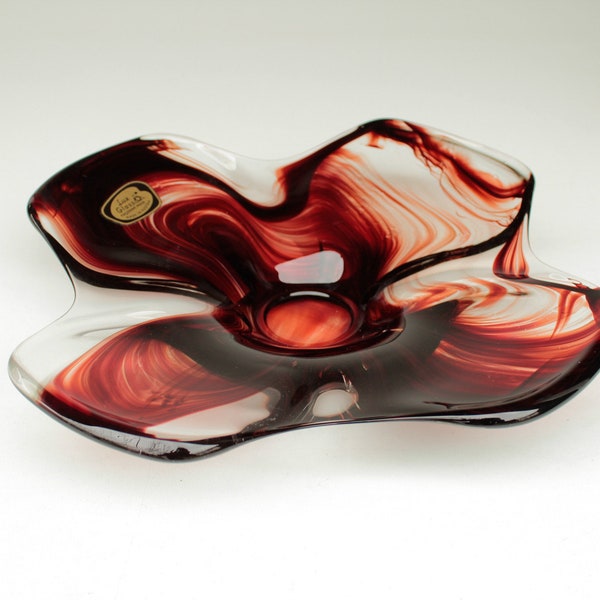 Muranoglas-Schale von Lux Glass Austria, Glasschale rot