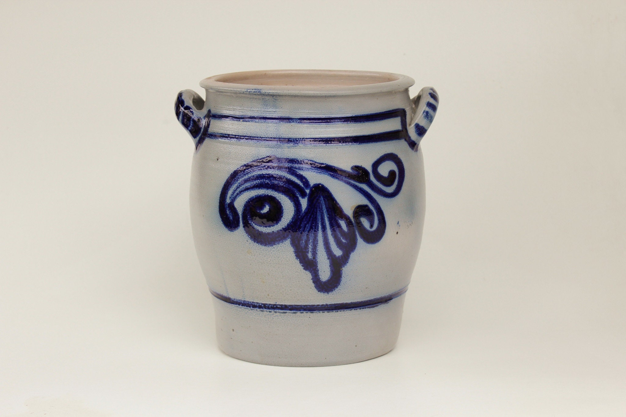 Blue Stoneware Pot, Pottery Around 1920, 10 Liters Blue Stoneware Pot, Pottery Around 1920, 10 Liters