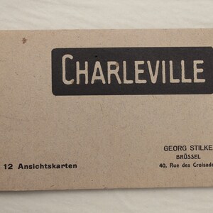 CHARLEVILLE leporello antique, dossier de cartes postales, années 20, AK, cartes topographiques