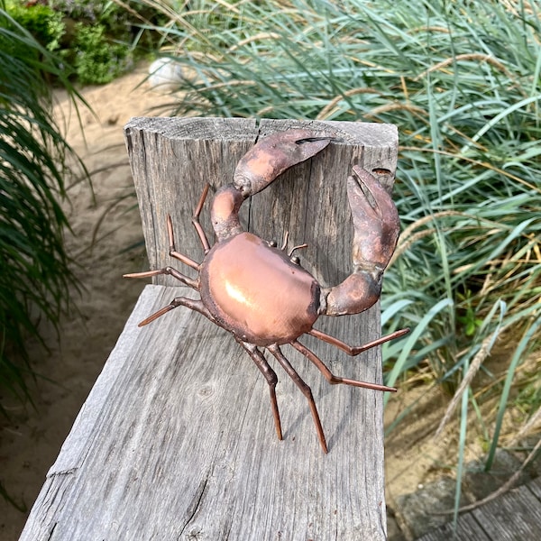 Strandkrabbe, Krebs aus Kupfer