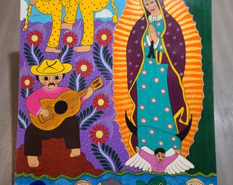 Große Guadalupe Serenata - Mariachi Mexicano - Danzas y Ofrendas Mexicanas - Kaktus - Cielo - Perfekte Dekoration für Zuhause, Büro, Geschäft