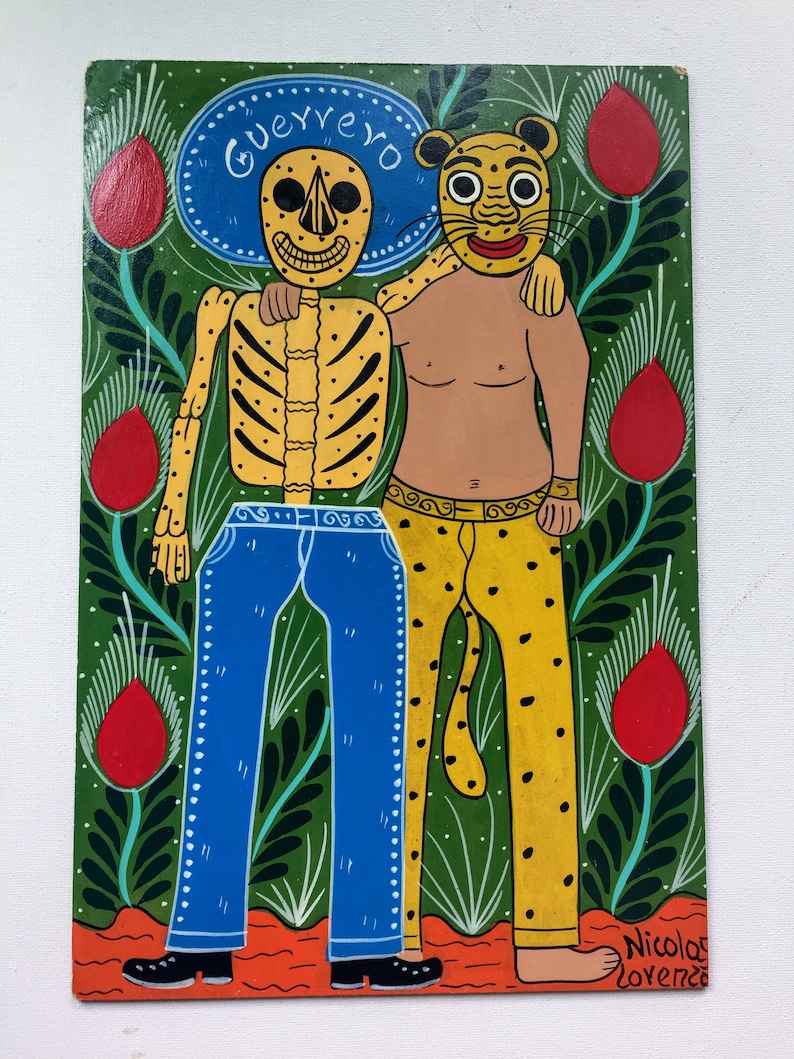 Jaguar Friends Paintings by Nicolas Lorenzo Mexican Folk Art Folk Art Familia Lorenzo Made in Mexico Arte Popular Mexican Art