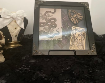 Four of wands  tarot card shadow box