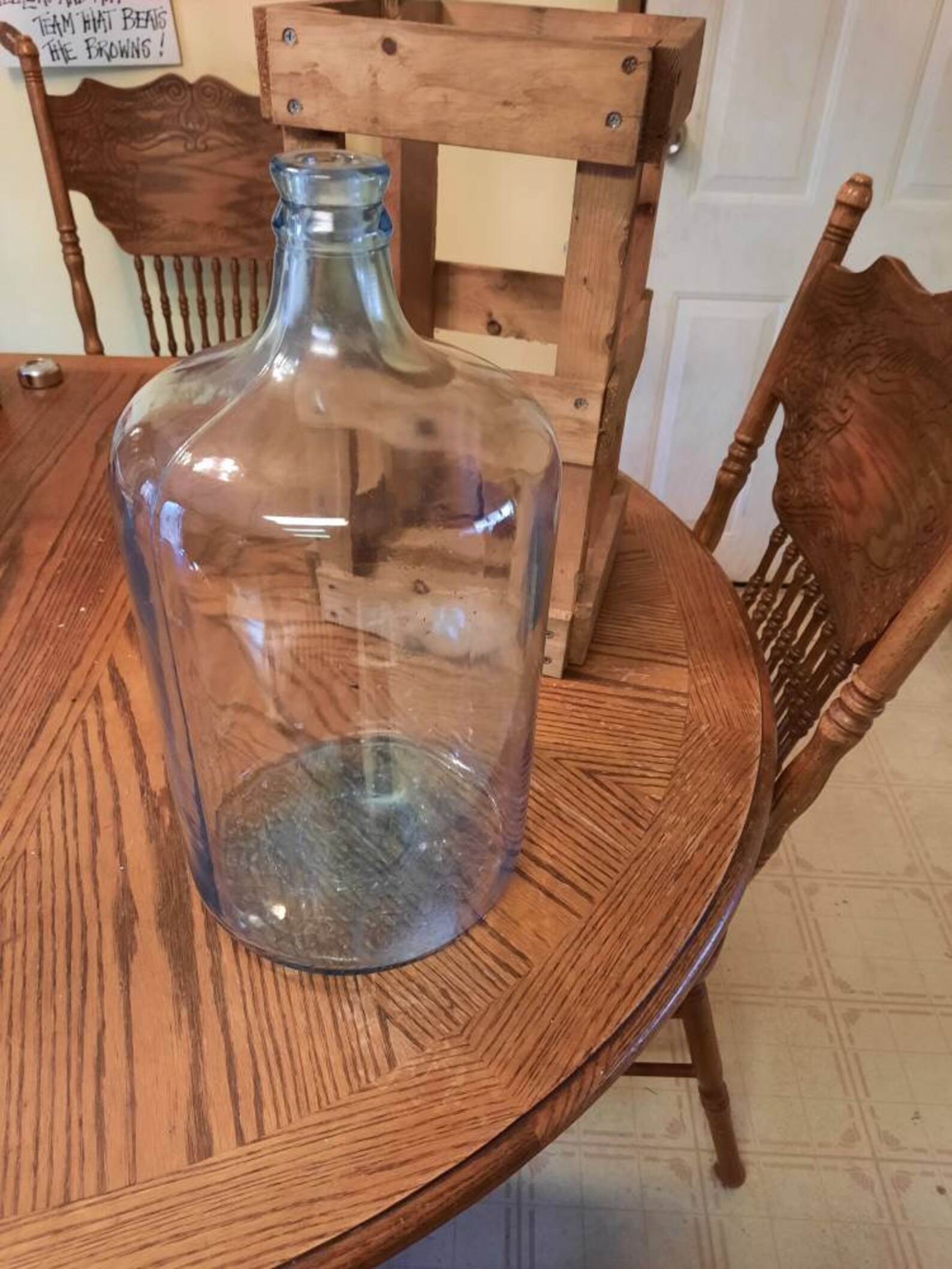 Vintage Demijohn Carboy 5 Gallon Glass Bottle in Wooden Etsy