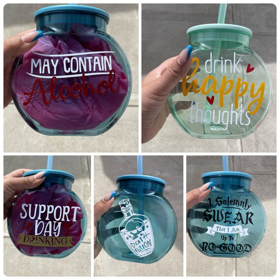 Fish Bowl Tumbler With Straw Custom Fish Bowl Cups Adult Etsy