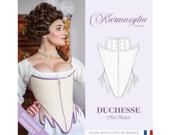 1760 Stays Pattern - Standard sizes - Ref Duchesse - 18th century historical corset pattern