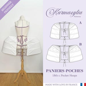 18th century Pocket Hoops - Ref Paniers Poches -  historical pattern
