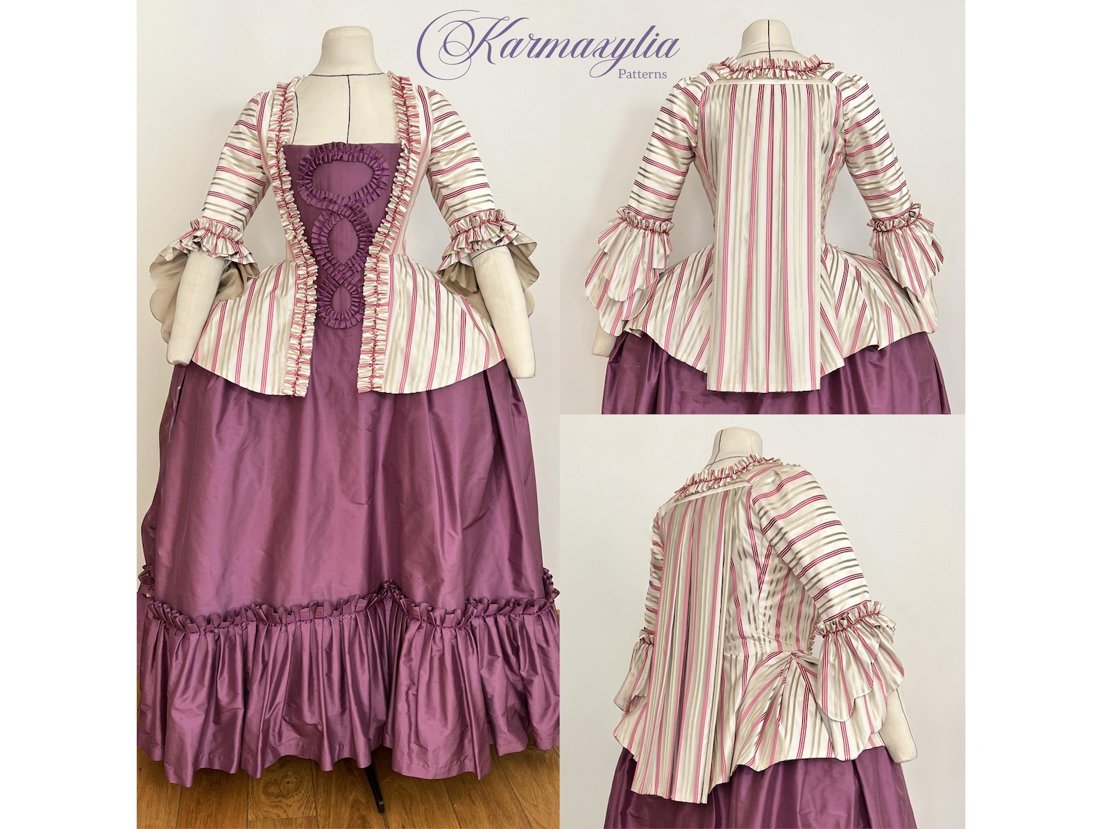Sack Gown 18th C. Pattern - Ref La Française - 18th Century Historical ...