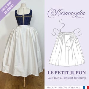 18th century Petticoat for Rump Pattern - Ref Le Petit Jupon - historical pattern