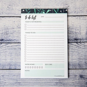 Large To Do List Notepad with Self Care Section - 6" x 9" Daily Note Pad - 50 Sheets, Planner Pad, Teacher Gifts and Gift Ideas