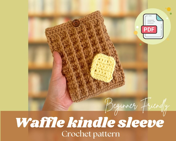 PDF Crochet pattern | Waffle kindle sleeve  tablet case e-reader beginner friendly pattern