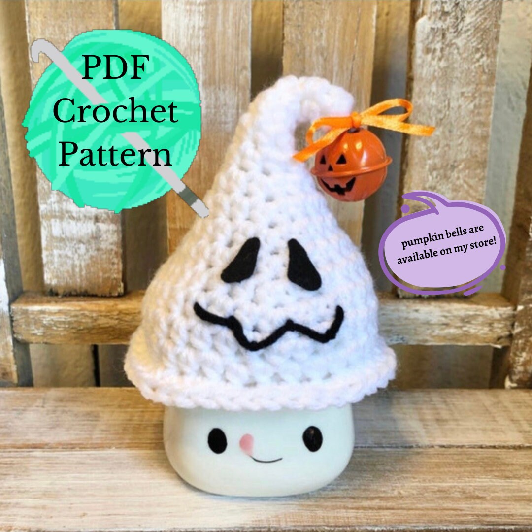 PDF Crochet Pattern Marshmallow Mug Hat Pattern Ghost Hat Halloween Hat Pttern Farmhouse Decor
