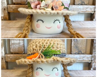 Marshmallow mug hat: Farm girl’s hat