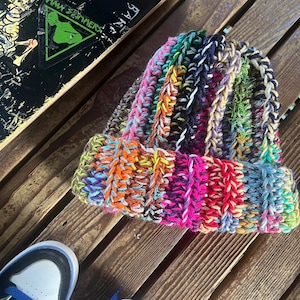Scrap beanie | outdoorsy | street fashion | chunky hat |