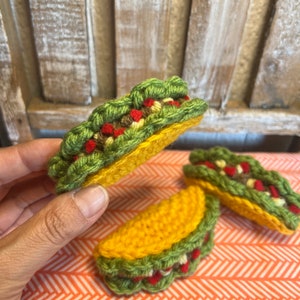 Crochet mini tacos | taco | crochet toy | tacos amigurumi