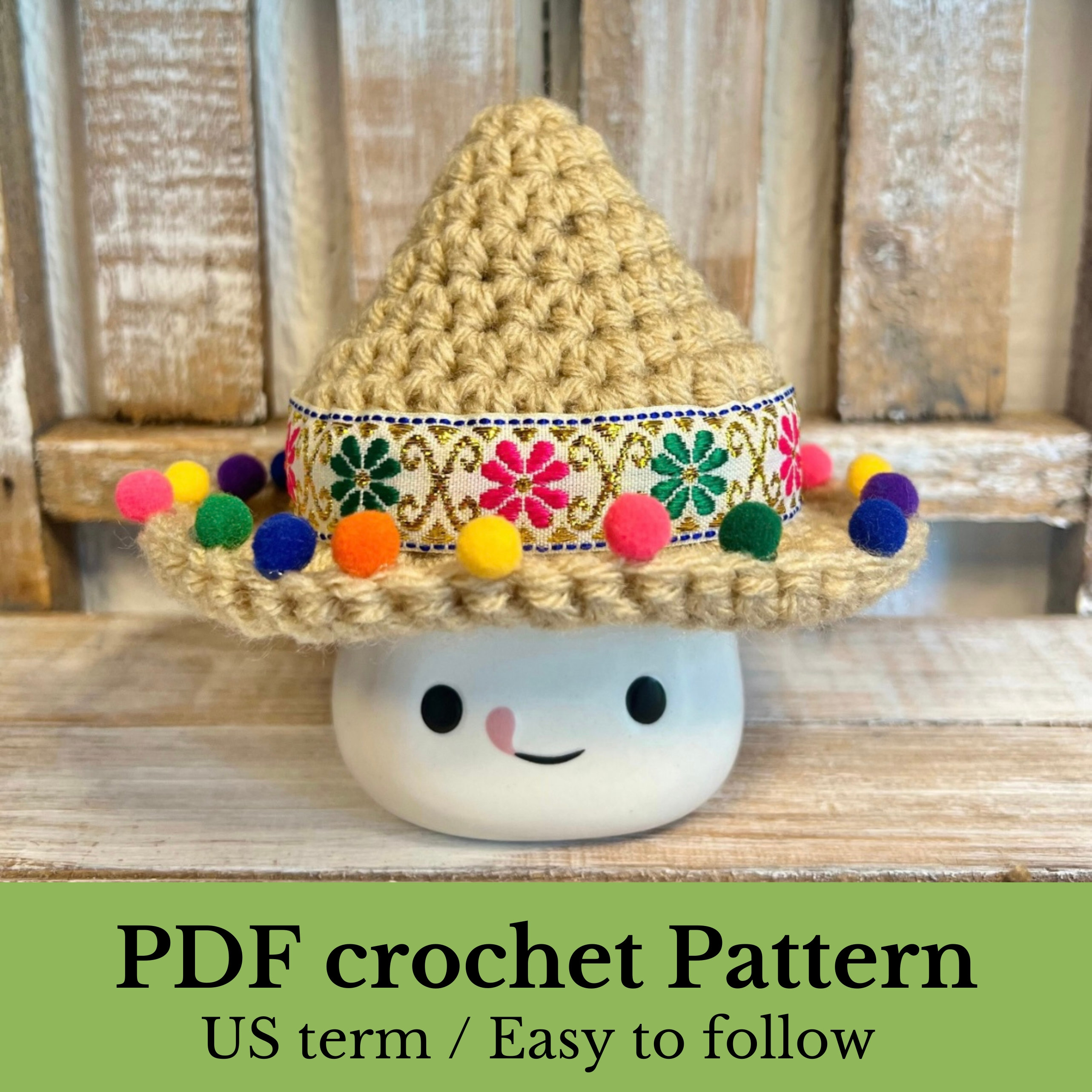 Marshmallow Mug Sombrero Hat Pattern