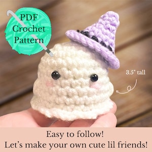 Cute mini ghost amigurumi PDF pattern | crochet pattern | gift idea | DIY gift | Halloween gift | amigurumi pattern | puffy ghost | doll