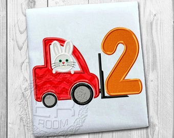 Second birthday Loader Applique Embroidery Designs, Bunny Applique Embroidery Designs, Second birthday, Machine Embroidery, Instant Download