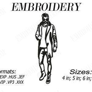 Man Embroidery Design, Man&#39;s form Embroidery Design, Man&#39;s face Embroidery Design, Brutal man, Machine Embroidery Design, Instant Download.