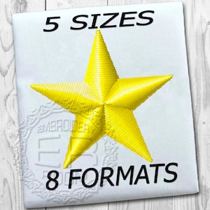 Star Machine Embroidery Design, Mini Star, 5 Sizes of Mini Stars, 8 Star Formats, Machine Embroidery Design, Bright Star, Instant Download zdjęcie 1