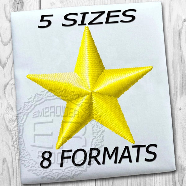 Star Machine Embroidery Design, Mini Star, 5 Sizes of Mini Stars, 8 Star Formats, Machine Embroidery Design, Bright Star, Instant Download