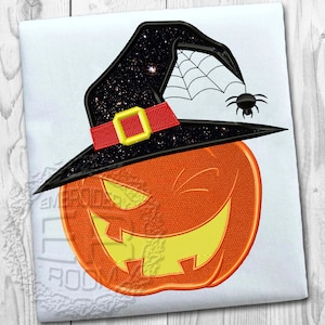 Pumpkin in a hat Applique Embroidery Designs, Halloween Applique Machine Embroidery Designs,Face Machine Embroidery Designs,Instant Download