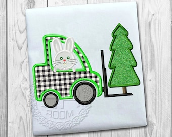 Loader Christmas Applique Embroidery Designs, Bunny Applique Embroidery Designs, Tree Applique Designs, Machine Embroidery, Instant Download