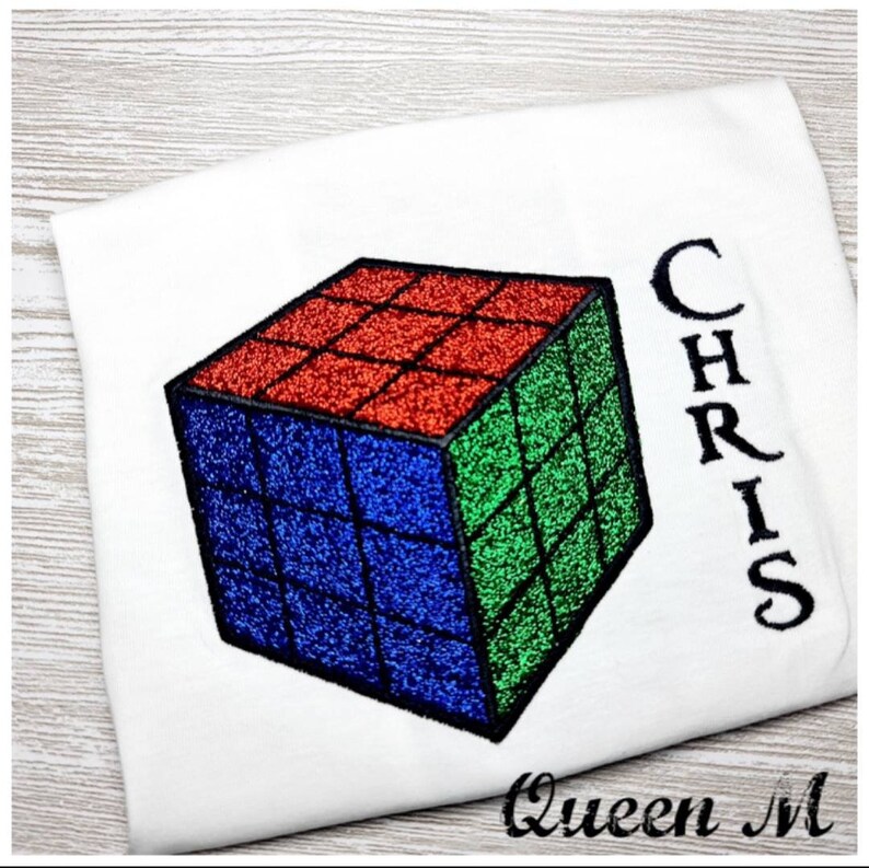 Rubik's Cube Applique Embroidery Designs Children's Etsy