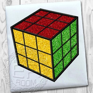 Rubik&#39;s Cube Applique Embroidery Designs, Children&#39;s Application Machine Embroidery Designs, Machine Embroidery Designs, Instant Download