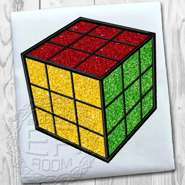Rubik's Cube Applique Embroidery Designs, Children's Application Machine Embroidery Designs, Machine Embroidery Designs, Instant Download