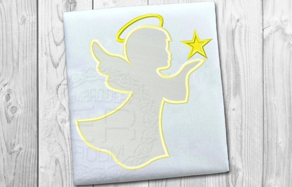 Angel Applique Embroidery Design Christmas Applique | Etsy