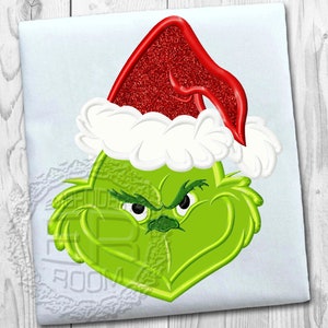 Thief of Christmas Applique Embroidery Design, Christmas loner Applique Embroidery Design, Face Applique Embroidery Design, Instant Download