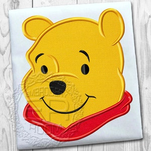 Bear Applique Embroidery Design, Cartoon character Applique Embroidery Design, Kids  Embroidery, Face Embroidery Design, Instant Download