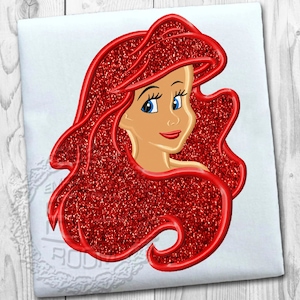 Mermaid princess embroidery design, Applique embroidery design, Little mermaid embroidery design, Baby embroidery design, Instant Download 9