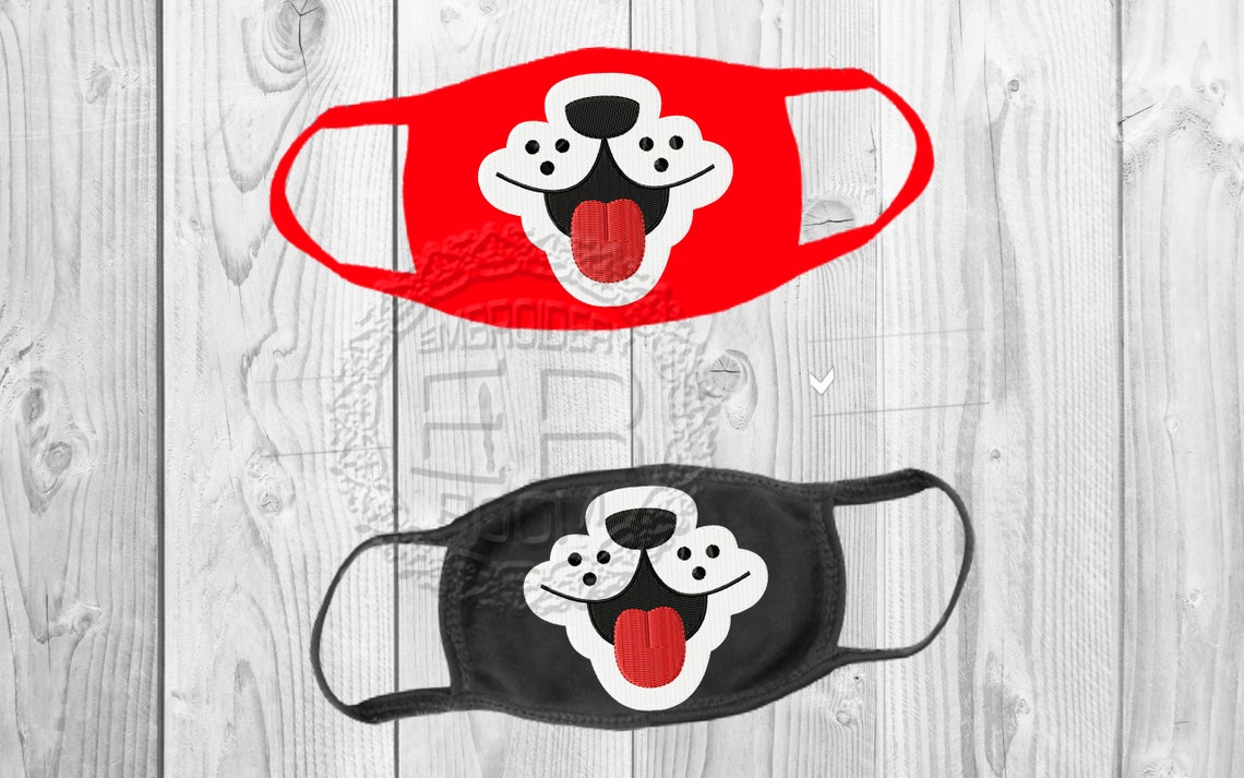 Face Dog Machine Embroidery Designs Face Mask Machine Etsy